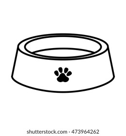 dog  pet dish plate food alimentation element vector illustration