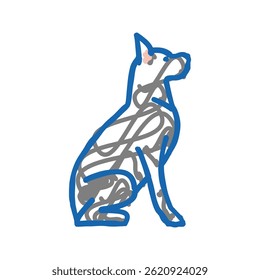 dog pet doodle icon sketch vector. dog pet sign. isolated symbol illustration