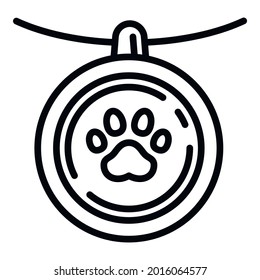 Dog pet emblem icon. Outline dog pet emblem vector icon for web design isolated on white background