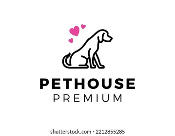 Dog Pet House Logo Vector Icon Illustration