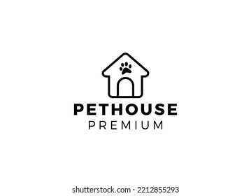 Dog Pet House Logo Vector Icon Illustration