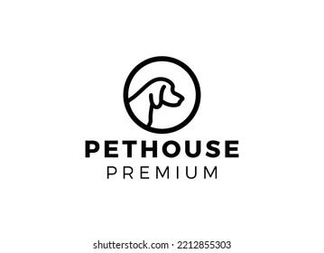 Dog Pet House Logo Vector Icon Illustration