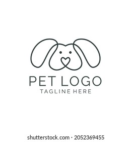 Dog pet line art minimalist modern logo design