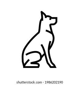 dog pet line icon vector. dog pet sign. isolated contour symbol black illustration