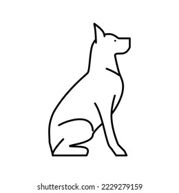 dog pet line icon vector. dog pet sign. isolated contour symbol black illustration