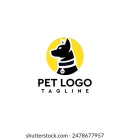 Perro Pet Logo Amigable, accesible, lindo, y adorable, perfecto para los amantes de las mascotas, animales, amigos peludos, y compañeros de perro logo, amante del perro.