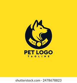 Perro Pet Logo Amigable, accesible, lindo, y adorable, perfecto para los amantes de las mascotas, animales, amigos peludos, y compañeros, amantes del perro.