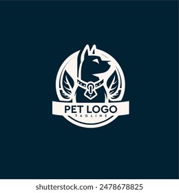 Dog Pet Logo Friendly, approachable, cute, And lovable, perfect for pet lovers, animals, furry friends, And companions, Dog lovers.