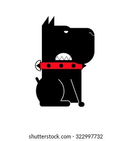 dog pet logo symbol illustration icon puppy strong teeth jaws security