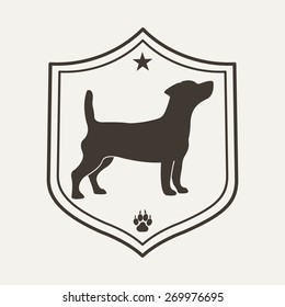  Dog pet logo. Vet clinic logo design template. Vector illustration.