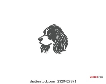 Dog Pet Lover Logo Vector Icon Line Art Outline,  Vector Pet Shop Green Logo White Background Template. Modern Animal Icon Label For Store, Veterinary Clinic, Hospital, Shelter, Business Services.