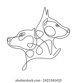 Dog pet one line continues outline vector art illustration and tattoo design
continues Dog pet singal outline vector line art illustration and tattoo design
