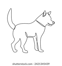 Dog pet one line continues outline vector art illustration and tattoo design
continues Dog pet singal outline vector line art illustration and tattoo design
