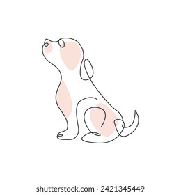 Dog pet one line continues outline vector art illustration and tattoo design
continues Dog pet singal outline vector line art illustration and tattoo design
