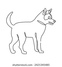 Dog pet one line continues outline vector art illustration and tattoo design
continues Dog pet singal outline vector line art illustration and tattoo design
