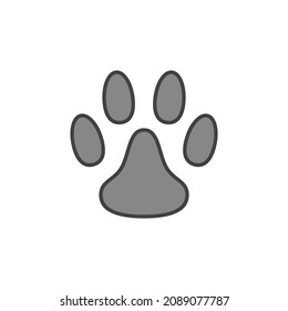 Dog Pet Paw vector Footprint concept colored icon or symbol