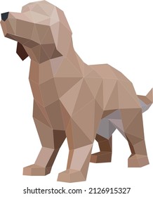 Hundehund RetRiver Low-Poly-Braun 