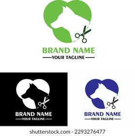 Dog pet salon logo vector template