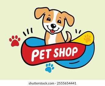 Dog Pet Shop Business Logo Vector Illustration