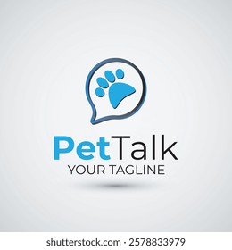 Dog and pet shop logo talk icon design