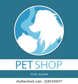Dog pet shop logo template