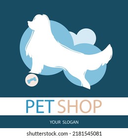 Dog pet shop logo template
