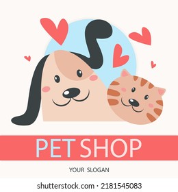 Dog pet shop logo template