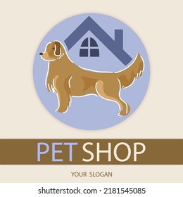 Dog pet shop logo template