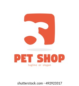 DOG PET SHOP SIMPLE LOGO ICON SYMBOL TEMPLATE