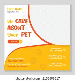 Dog Pet Social Media Post Design banner Template