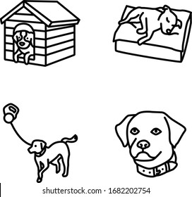 Dog pet supplies vector icons