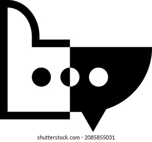 dog pet talk chat bubble communication conference logo icon illustration Premium Vector