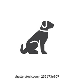 Dog pet vector icon. filled flat sign for mobile concept and web design. Sitting dog glyph icon. Symbol, logo illustration. Vector graphics