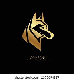 Dog pet vector logo. Luxury Dog Face vector line