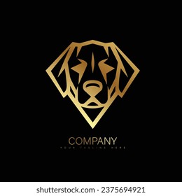 Dog pet vector logo. Luxury Dog Face vector line