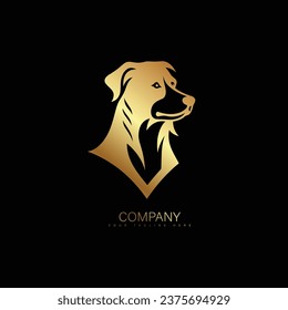 Dog pet vector logo. Luxury Dog Face vector line