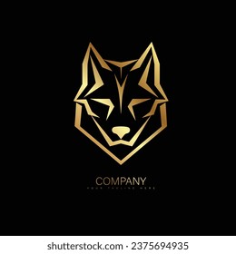 Dog pet vector logo. Luxury Dog Face vector line