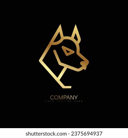 Dog pet vector logo. Luxury Dog Face vector line