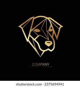 Dog pet vector logo. Luxury Dog Face vector line