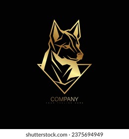 Dog pet vector logo. Luxury Dog Face vector line