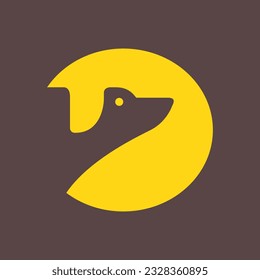 dog pets head geometric modern minimal circle logo vector icon illustration