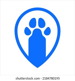 Perro mascotas garra gps rastreador ubicación del marcador vectorial icono