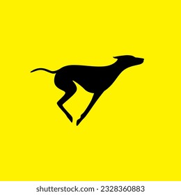 dog pets run jumping minimal modern mascot logo vector icon illustration
