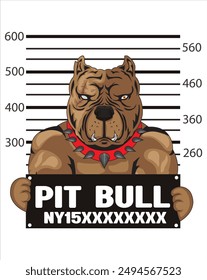 dog pit bull prisoner number fifteen with police data board