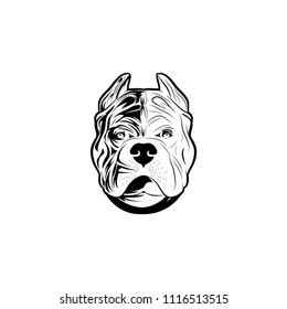 dog pitbull badass head mascot logo vector  This mascot dog  for dog t shirt  can be edited (vector format)