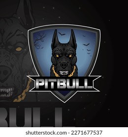 Dog pitbull esport gaming mascot logo template, bulldog