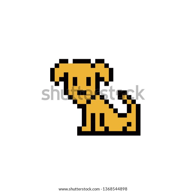 Dog Pixel Art Stock Vector (Royalty Free) 1368544898