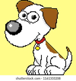 dog pixel art graphic