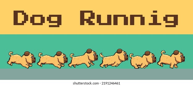 Dog Pixel Art Sprite Sheet Animation Character Cartoon Animate Frame By Frame Vector Game Ready To Use Walk Run Attack Defense Idle