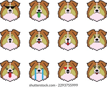 The Dog Pixel Emoji emoticon collection